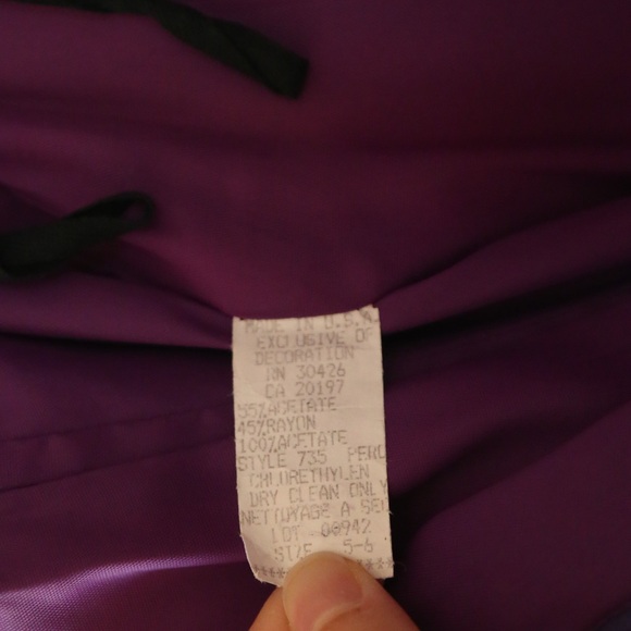 Vintage 80s Purple Sparkle Lace Peplum Dress - Picture 11 of 11